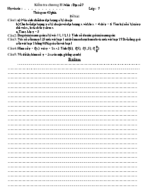 Kiểm tra chương II Môn Đại số 7
